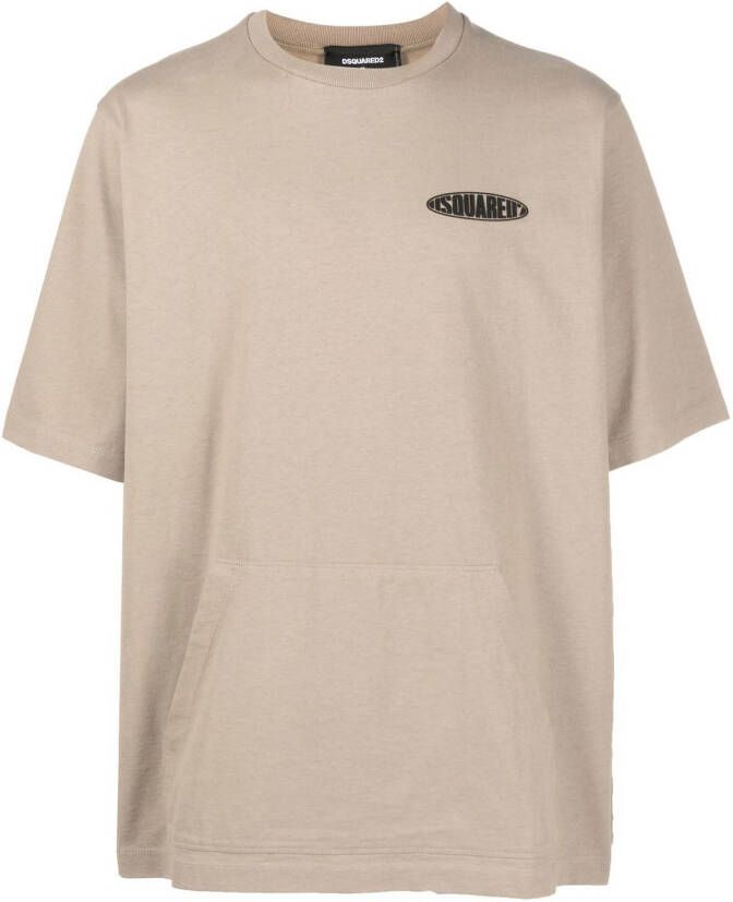 Dsquared2 T-shirt met logopatch Bruin