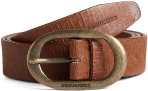Dsquared2 logo-buckle leather belt Bruin