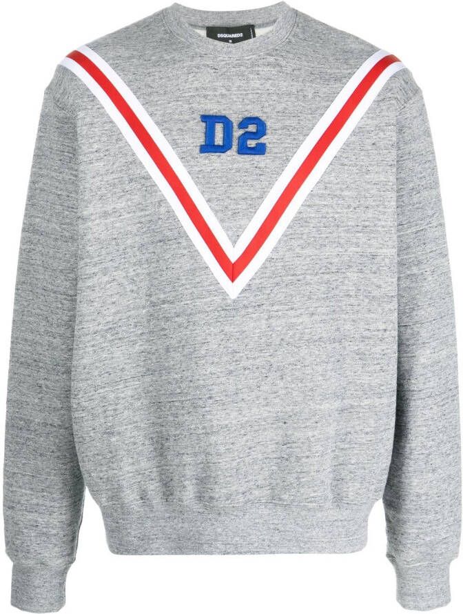 Dsquared2 logo-embroidered cotton sweatshirt Grijs