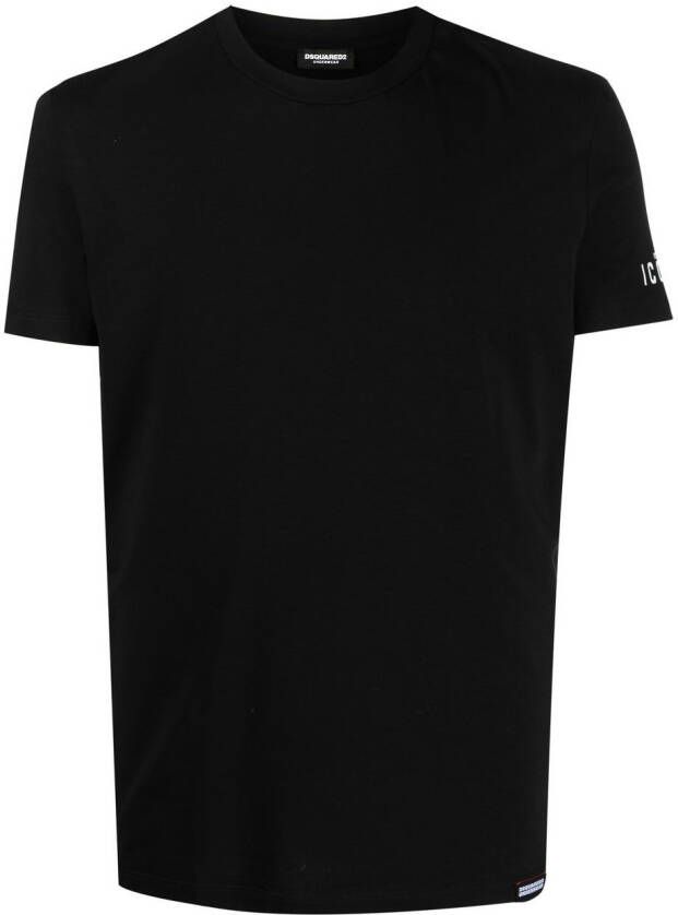 DSQUARED2 T-shirt met logopatch Zwart