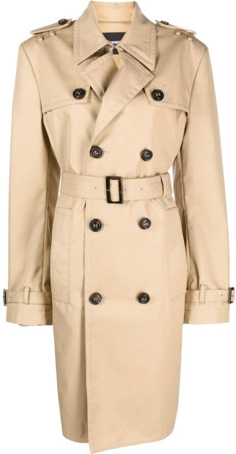 Dsquared2 Trenchcoat met logopatch Bruin