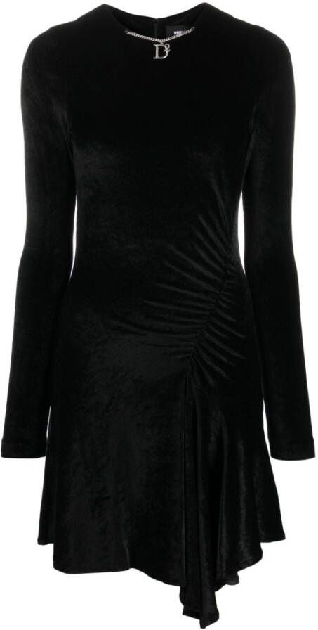 Dsquared2 Fluwelen mini-jurk Zwart