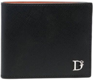 Dsquared2 logo-plaque folded wallet Zwart