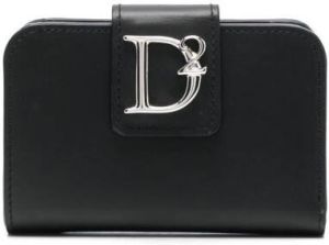 Dsquared2 logo-plaque foldover wallet Zwart