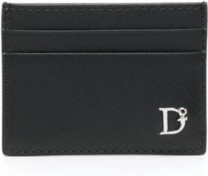 Dsquared2 logo-plaque leather wallet Zwart