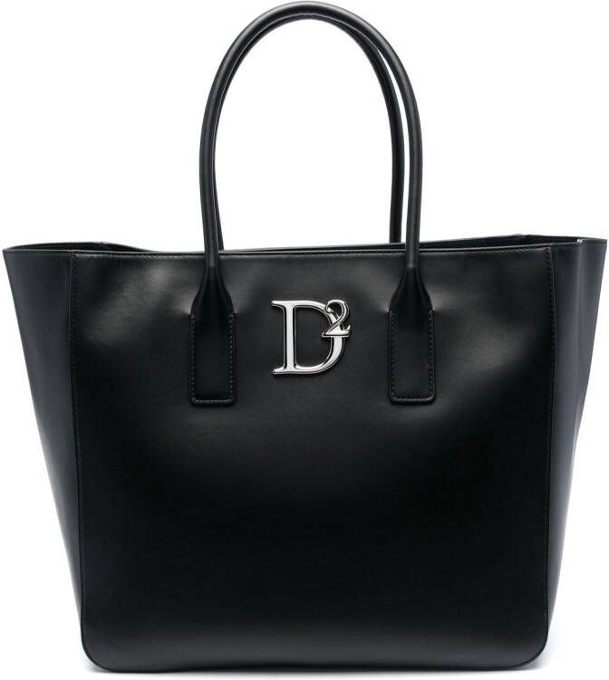 Dsquared2 Shopper met logoplakkaat Zwart