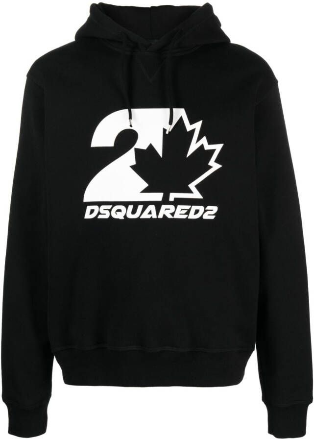 DSQUARED2 Hoodie met logoprint Zwart