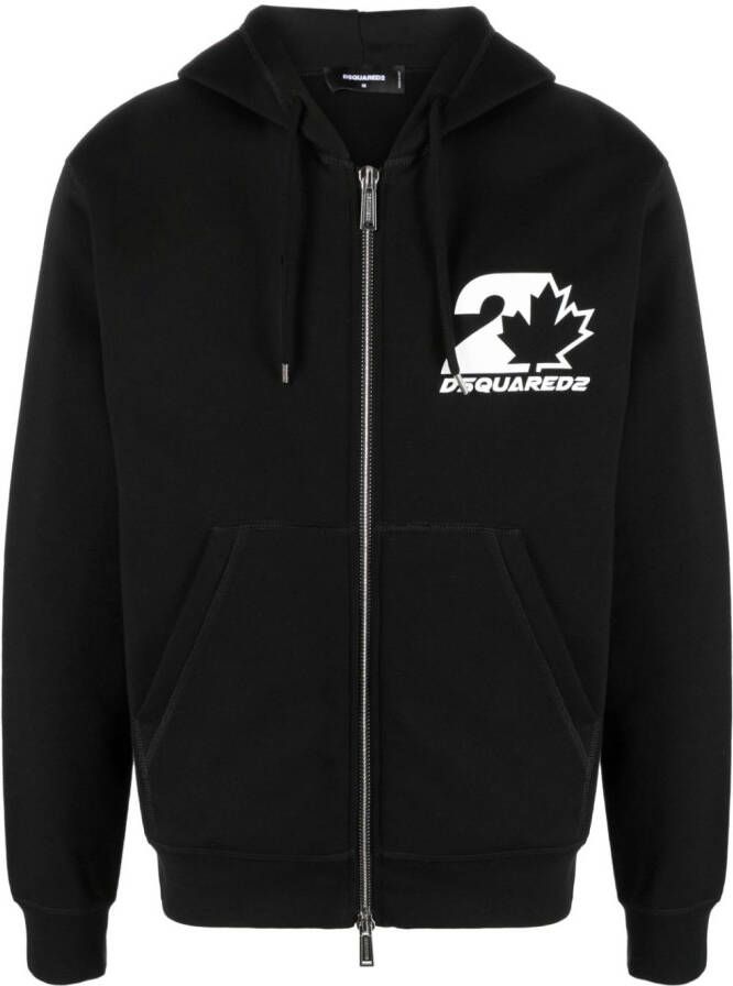 DSQUARED2 Hoodie met logoprint Zwart
