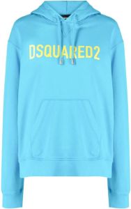 Dsquared2 logo-print cotton hoodie Blauw