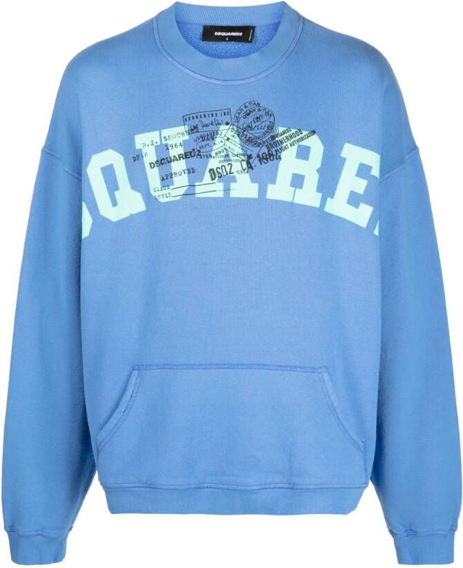 Dsquared2 Sweater met logoprint Blauw
