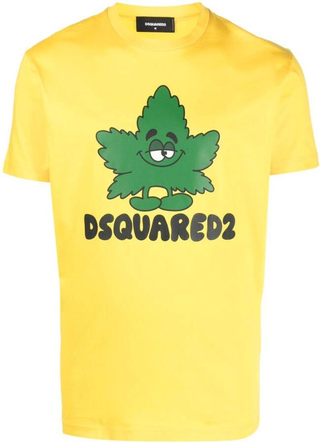 Dsquared2 T-shirt met logoprint Geel