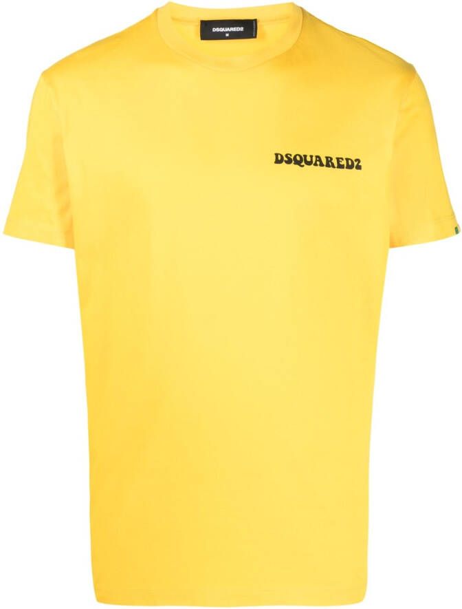 Dsquared2 T-shirt met logoprint Geel