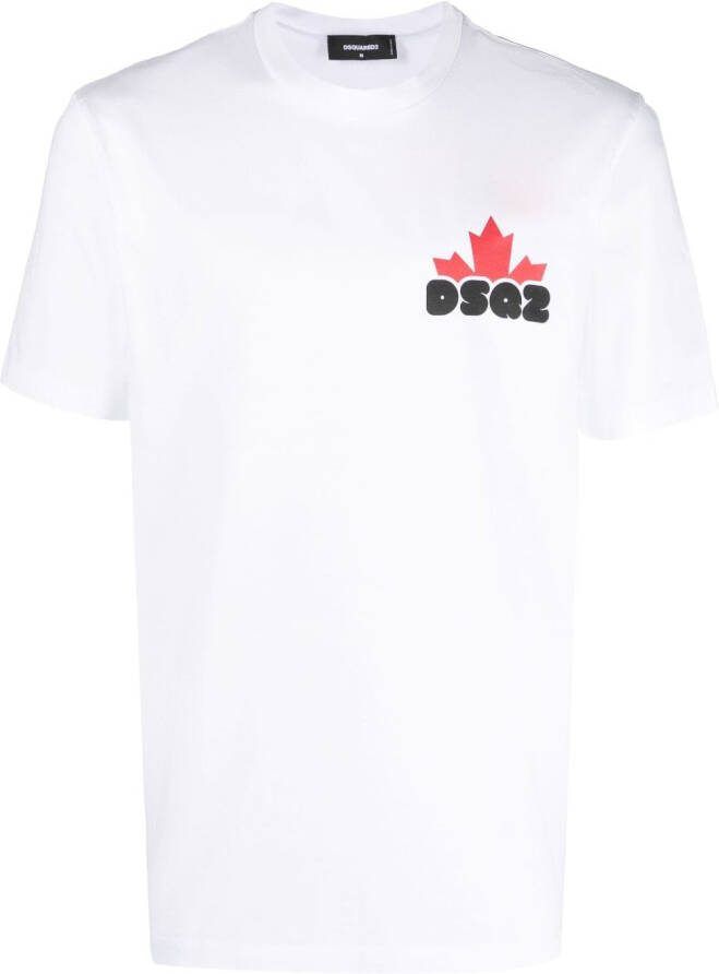 DSQUARED2 T-shirt met logoprint Wit