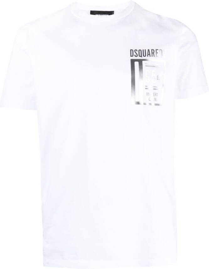 DSQUARED2 T-shirt met logoprint Wit