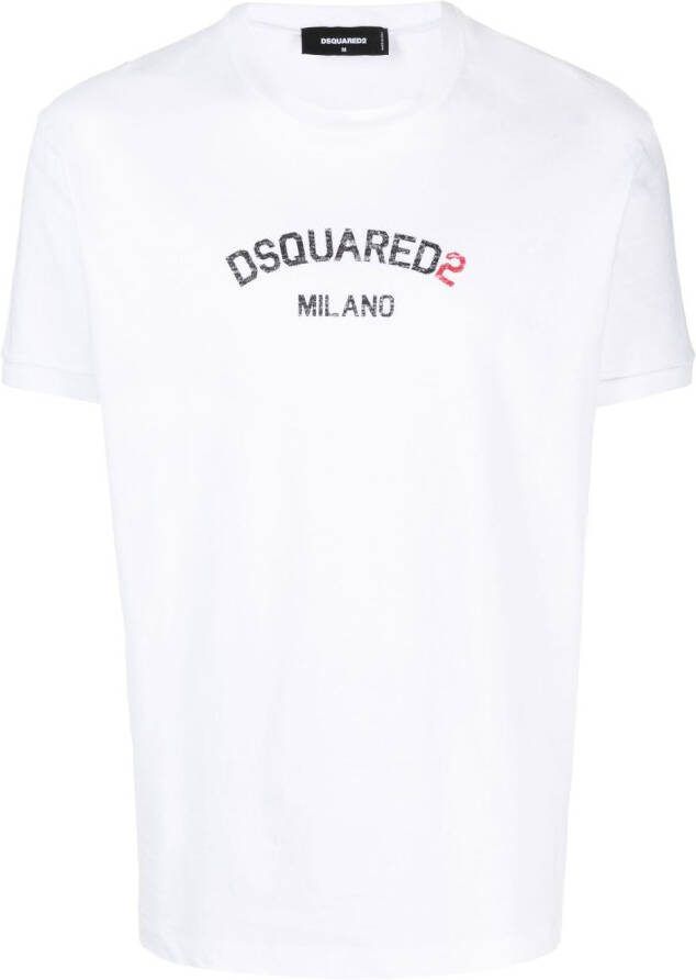 DSQUARED2 T-shirt met logoprint Wit
