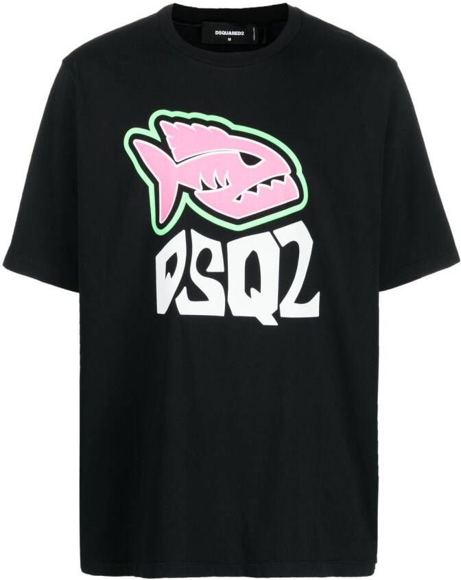 DSQUARED2 T-shirt met logoprint Zwart
