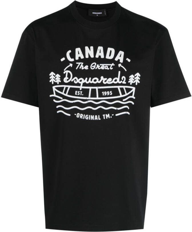 DSQUARED2 T-shirt met logoprint Zwart