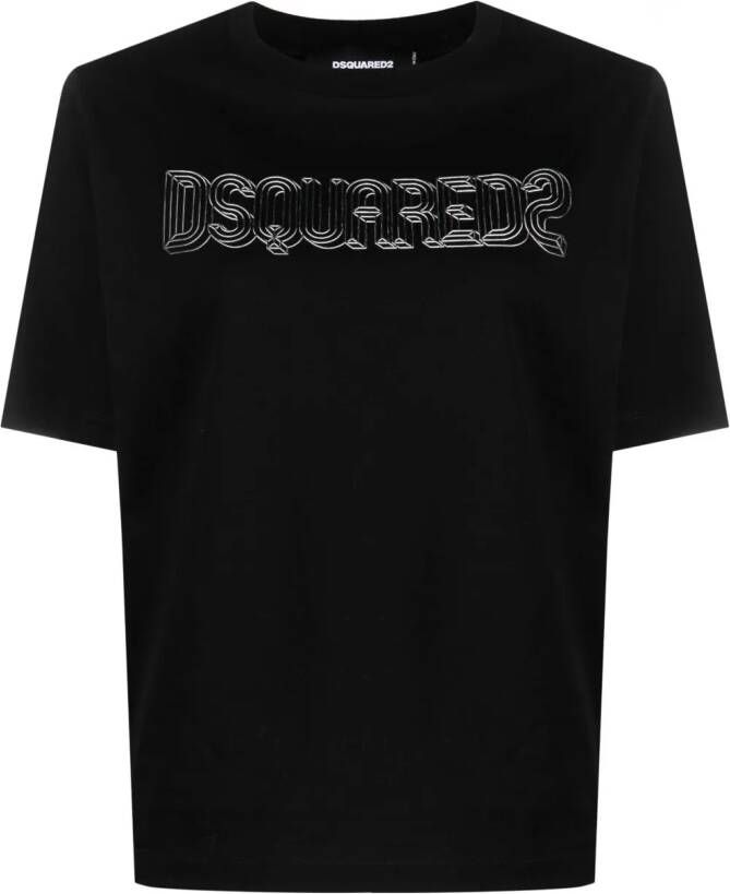 Dsquared2 T-shirt met logoprint Zwart