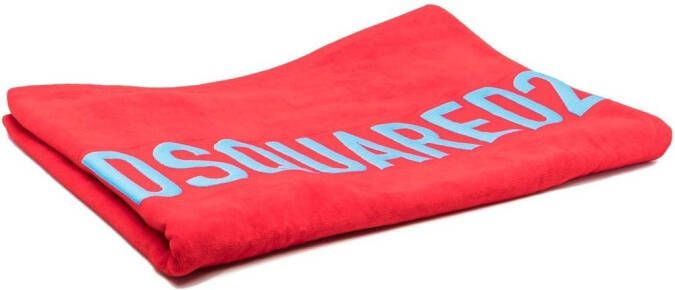 Dsquared2 Handdoek met logoprint Rood
