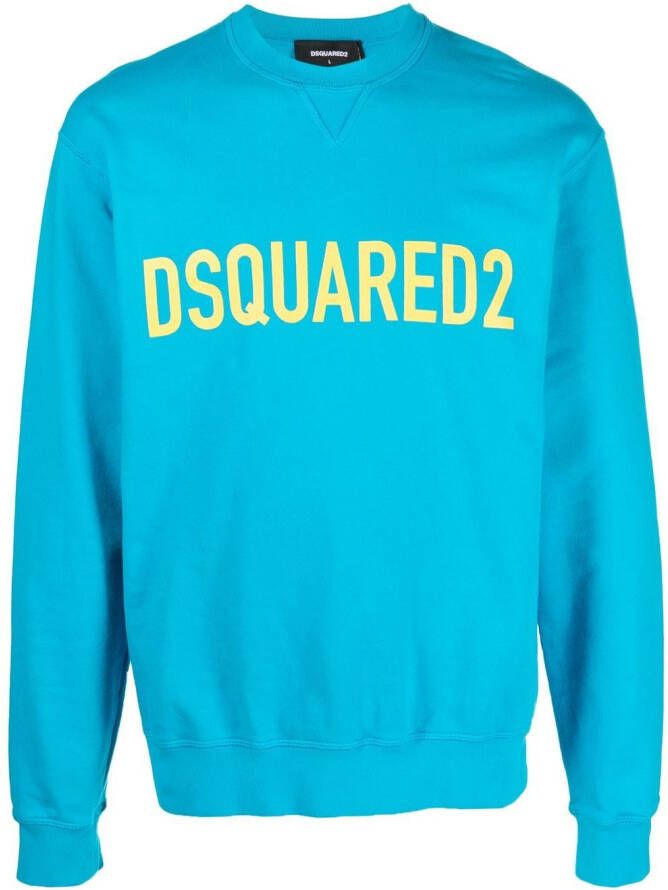 DSQUARED2 Sweater met logoprint Blauw