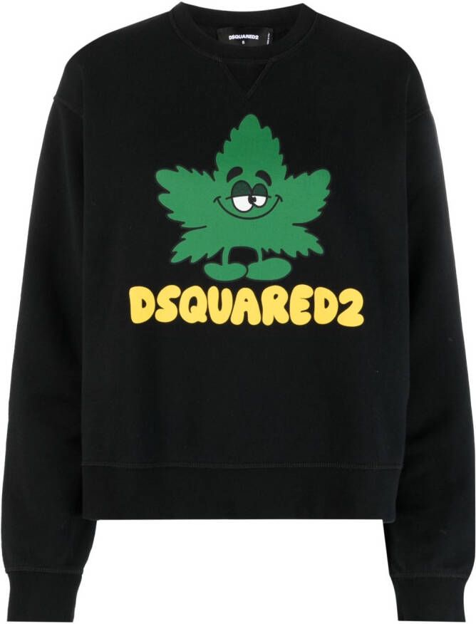 Dsquared2 Sweater met logoprint Zwart