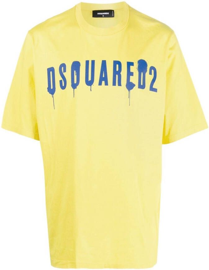 Dsquared2 T-shirt met logoprint Geel