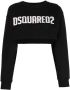Dsquared2 logo-print cropped sweatshirt Zwart - Thumbnail 1