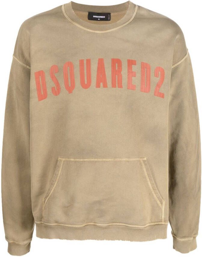 Dsquared2 Sweater met logoprint Beige