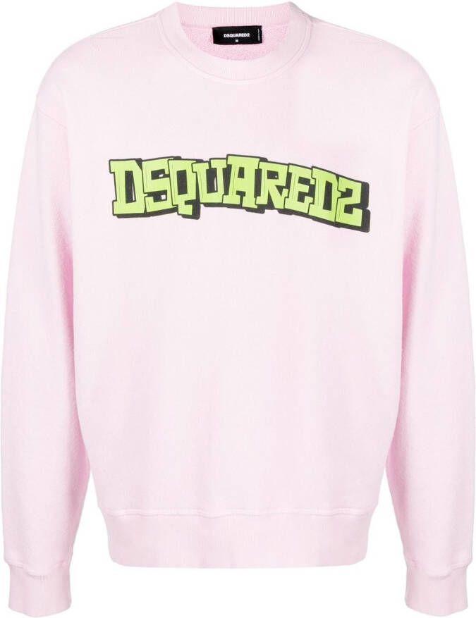 Dsquared2 Sweater met logoprint Roze
