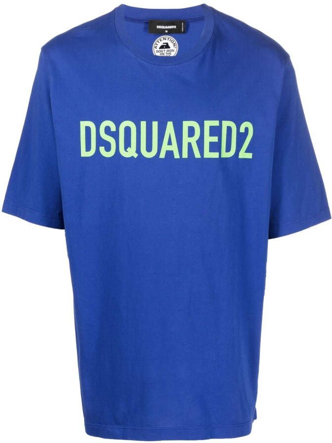 DSQUARED2 T-shirt met logoprint Blauw
