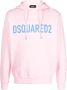 DSQUARED2 logo-print drawstring hoodie Roze - Thumbnail 1