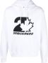 DSQUARED2 logo-print drawstring hoodie Wit - Thumbnail 1