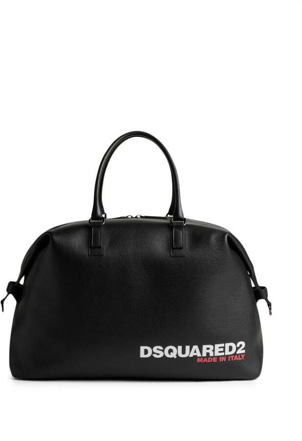 Dsquared2 logo-print grained tote bag Zwart