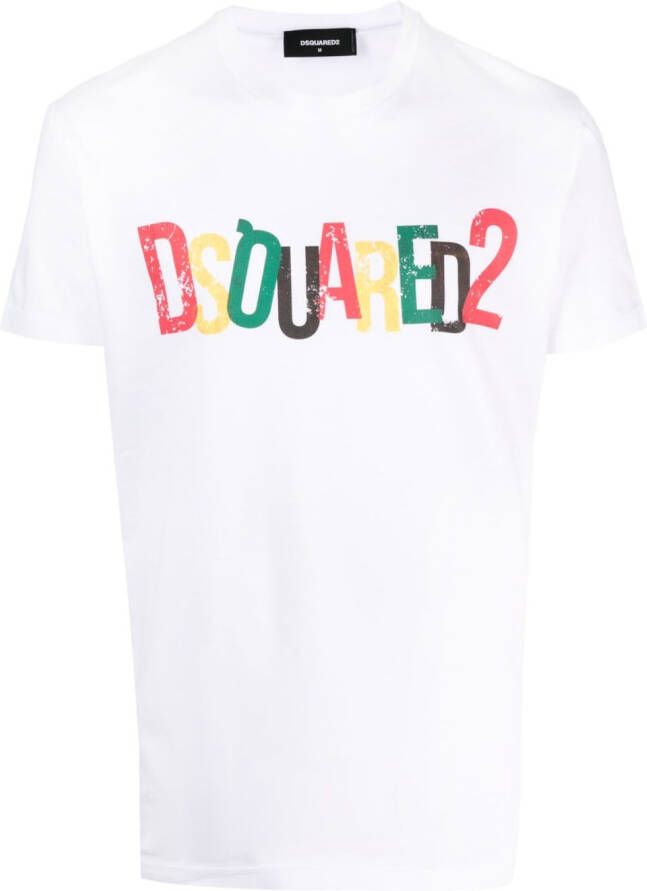 Dsquared2 logo-print short-sleeved T-shirt Wit