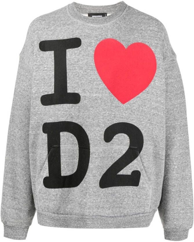 Dsquared2 Sweater met logoprint Grijs