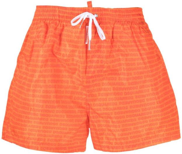 Dsquared2 Zwembroek met logoprint Oranje