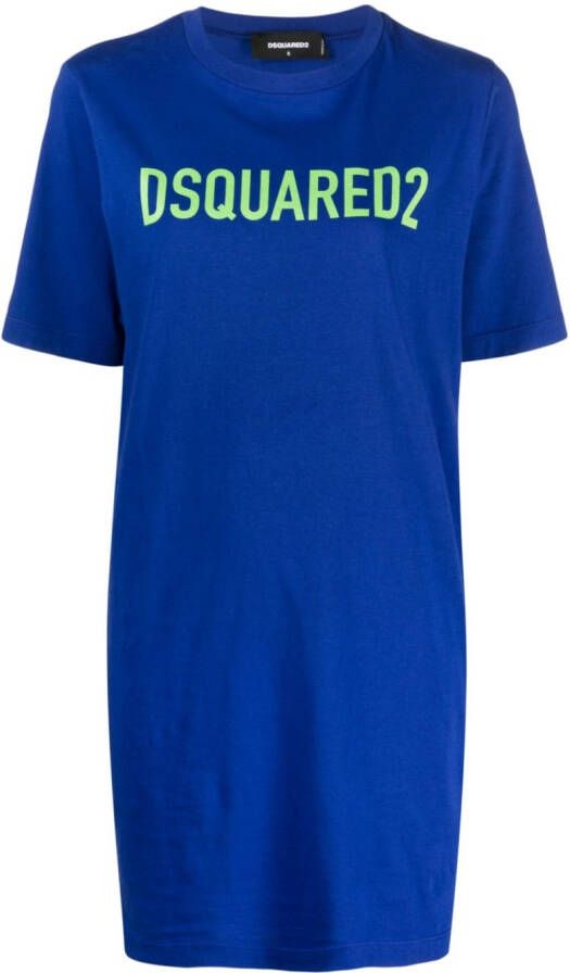 Dsquared2 T-shirtjurk met logoprint Blauw