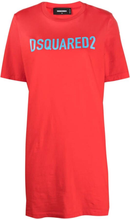 Dsquared2 T-shirtjurk met logoprint Rood