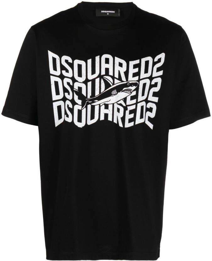 DSQUARED2 T-shirt met logoprint Zwart