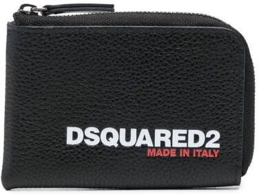 Dsquared2 logo-print zip-up wallet Zwart
