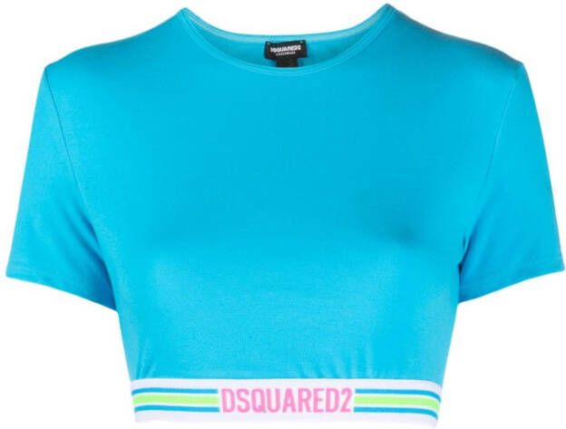 Dsquared2 T-shirt met logoband Blauw