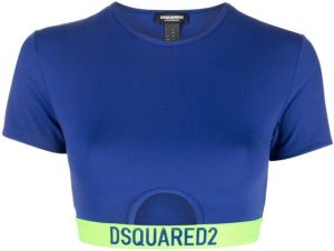Dsquared2 T-shirt met logoband Blauw