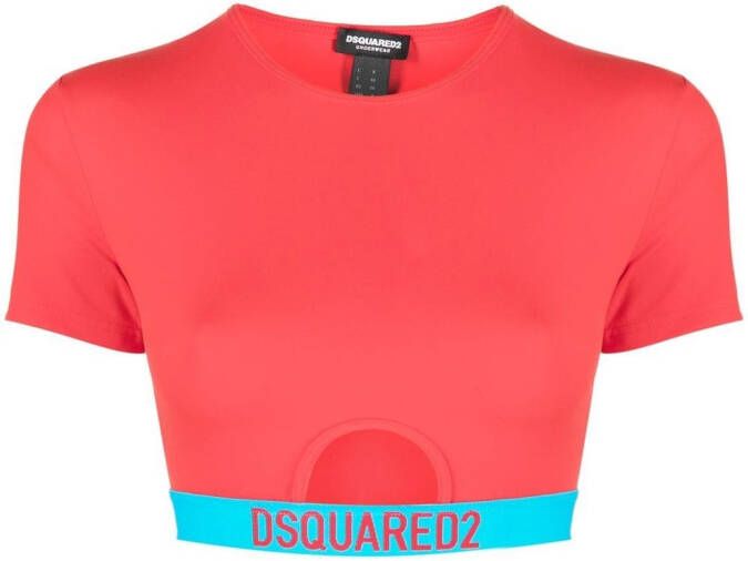 Dsquared2 T-shirt met logoband Rood