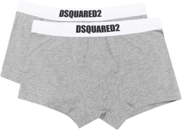Dsquared2 Drie boxershorts met logoband Grijs