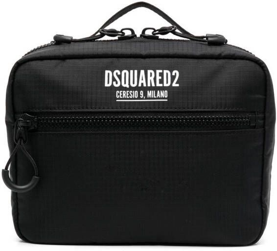Dsquared2 Make-up tas met logo Zwart