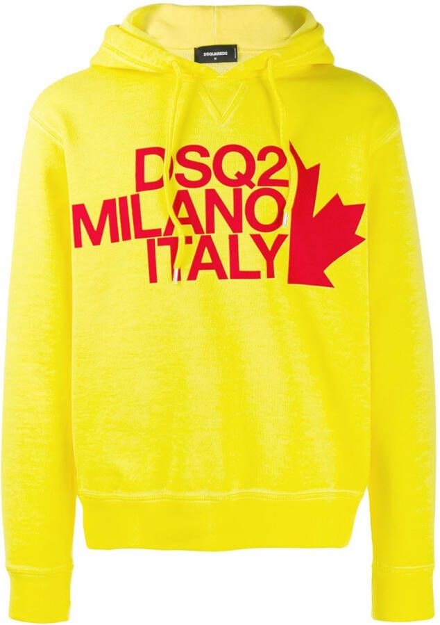 Dsquared2 Milano Italy hoodie Geel