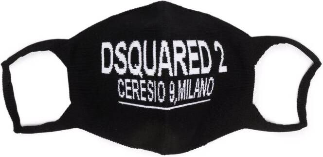 Dsquared2 Mondkapje met intarsia logo Zwart