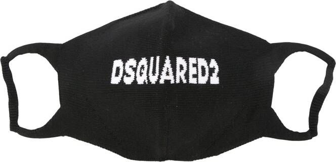 Dsquared2 Mondkapje verfraaid met logo Zwart