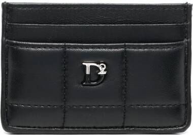 Dsquared2 monogram-detail quilted cardholder Zwart