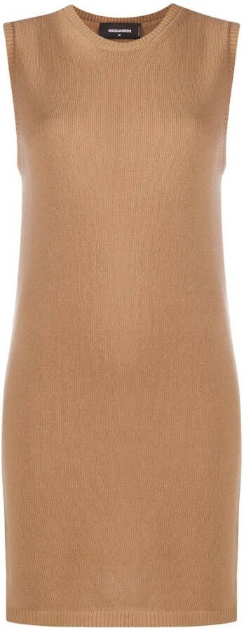 Dsquared2 Mouwloze sweaterjurk Bruin
